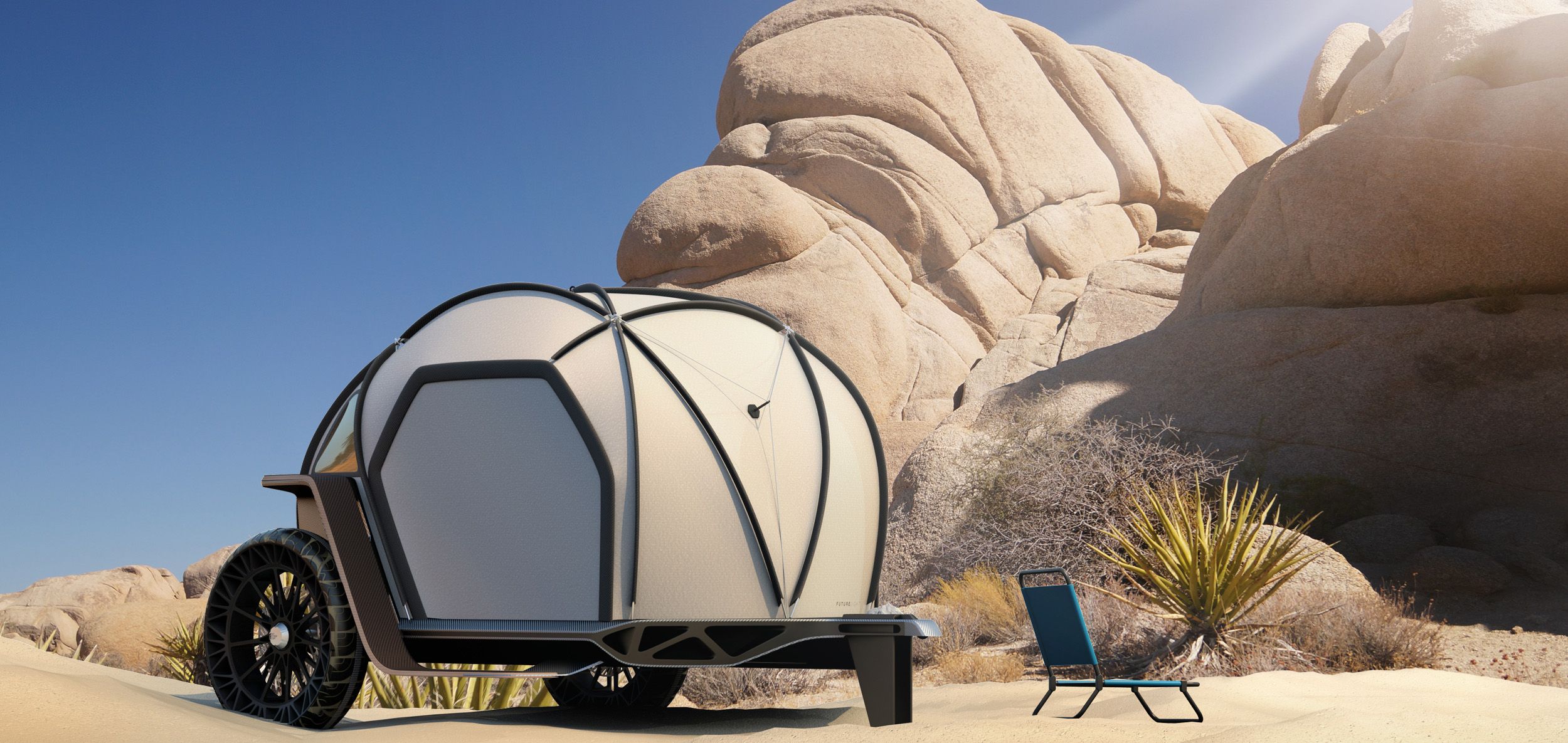 The North Face camper in Joshua Tree National Park.