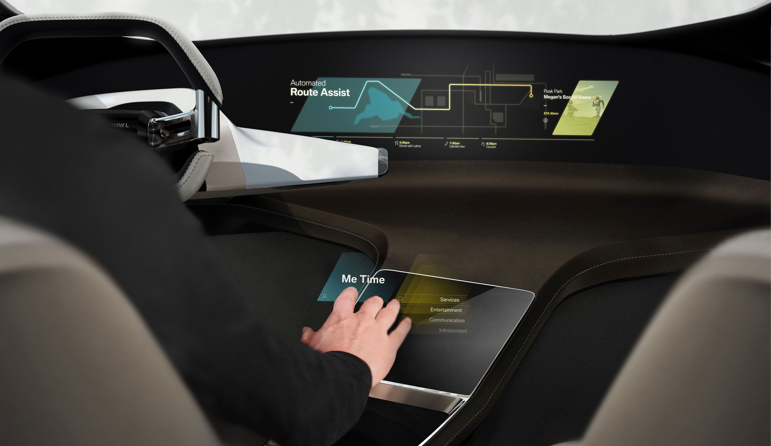 Interior of BMWi Inside Future showing Halo-Active-Touch