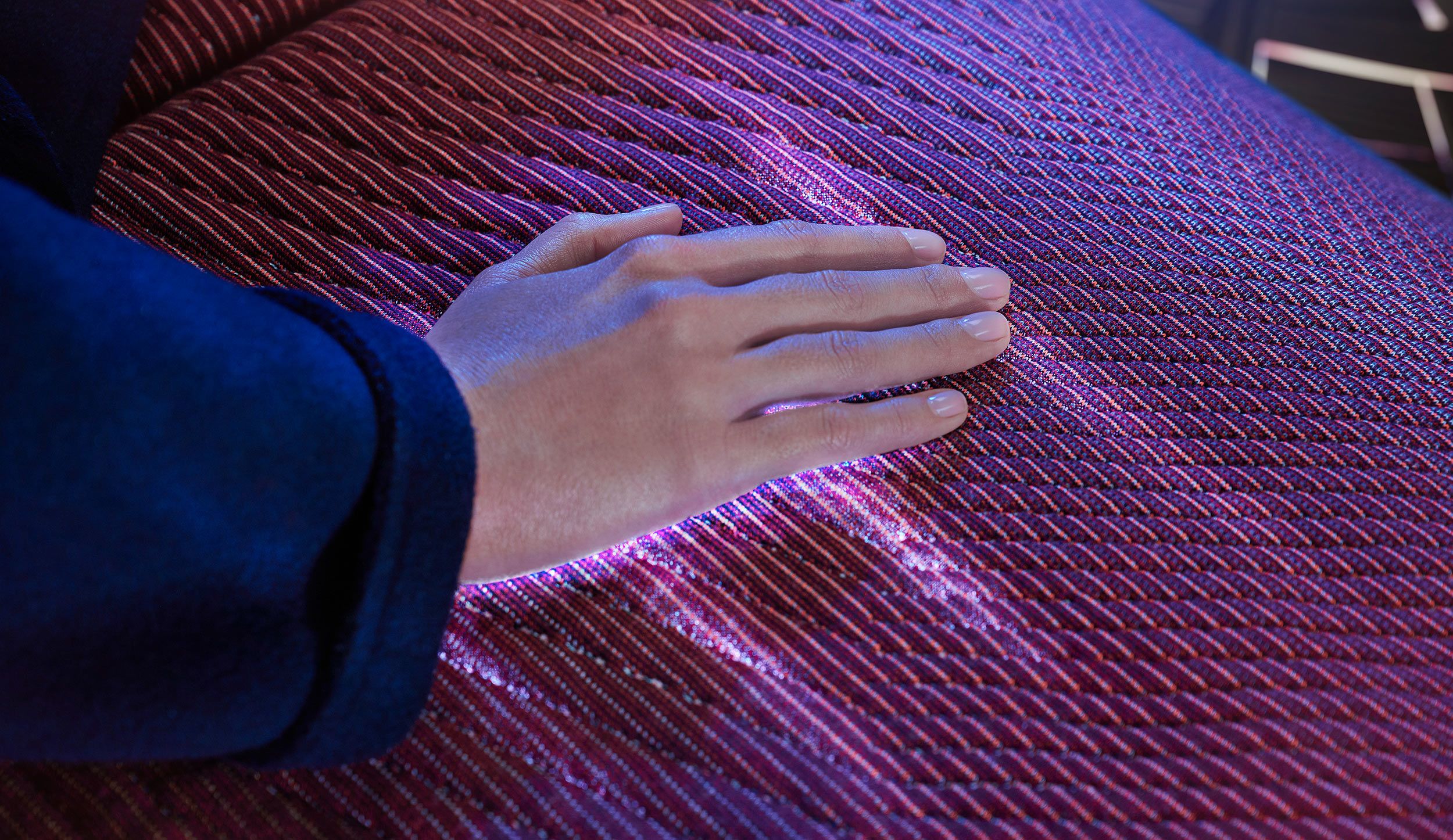 Interactive sufrace illuminating beneath hand.