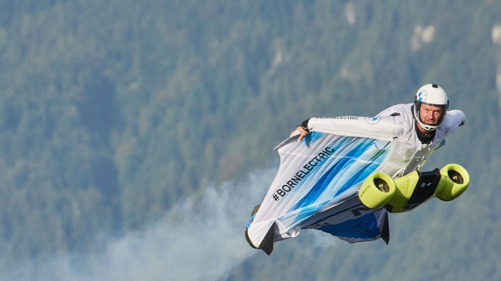 Flying with the BMW Wingsuit.