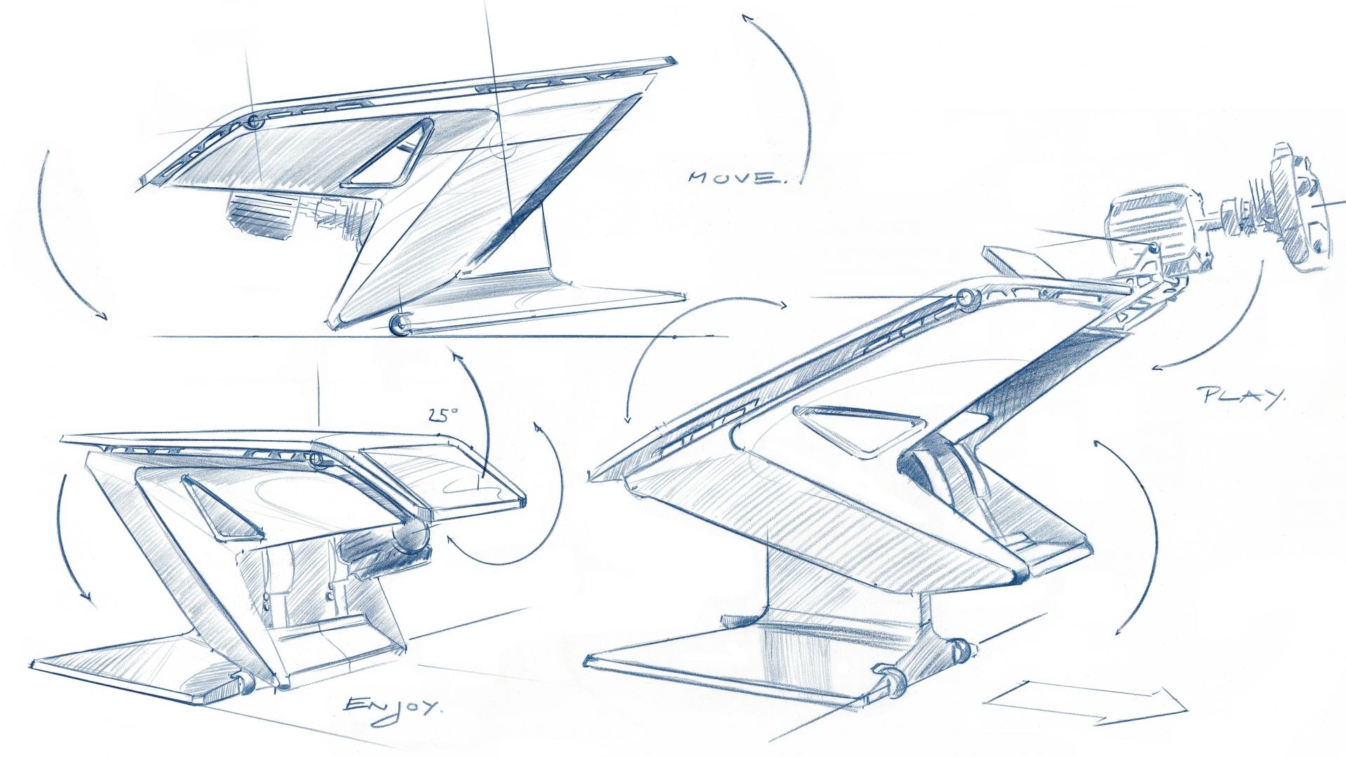 Design sketch showing transformation of the Fusion SL.