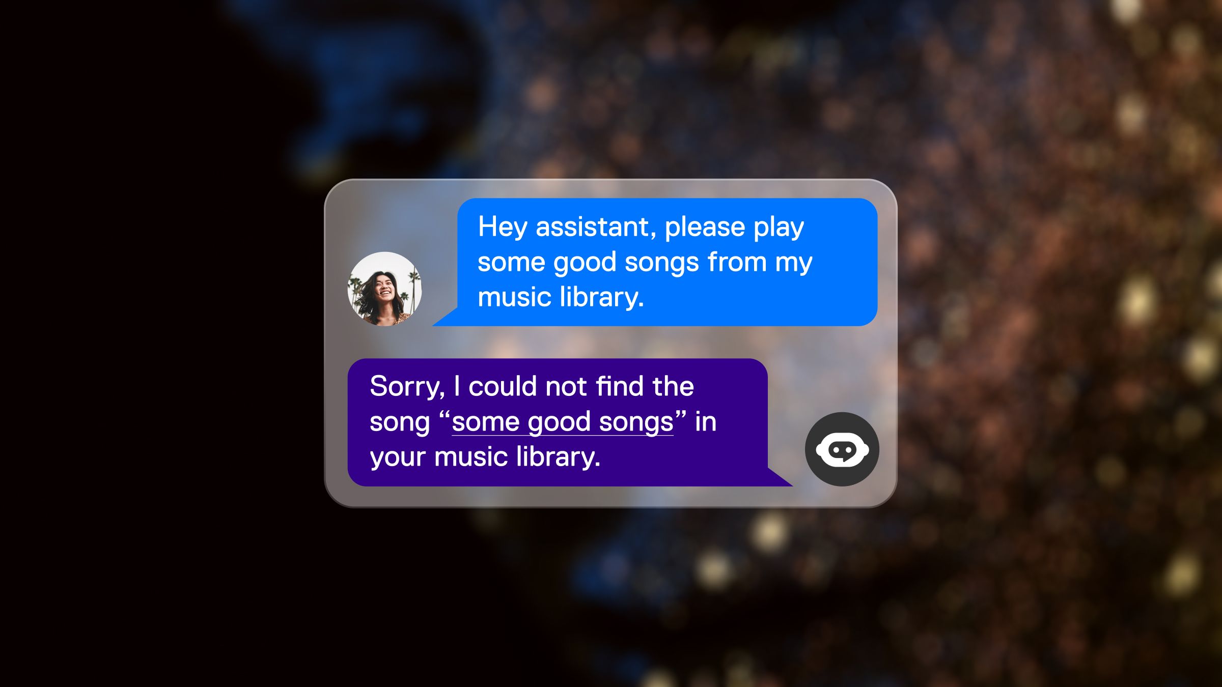 Example UI of a poor interaction with artificial intelligence.