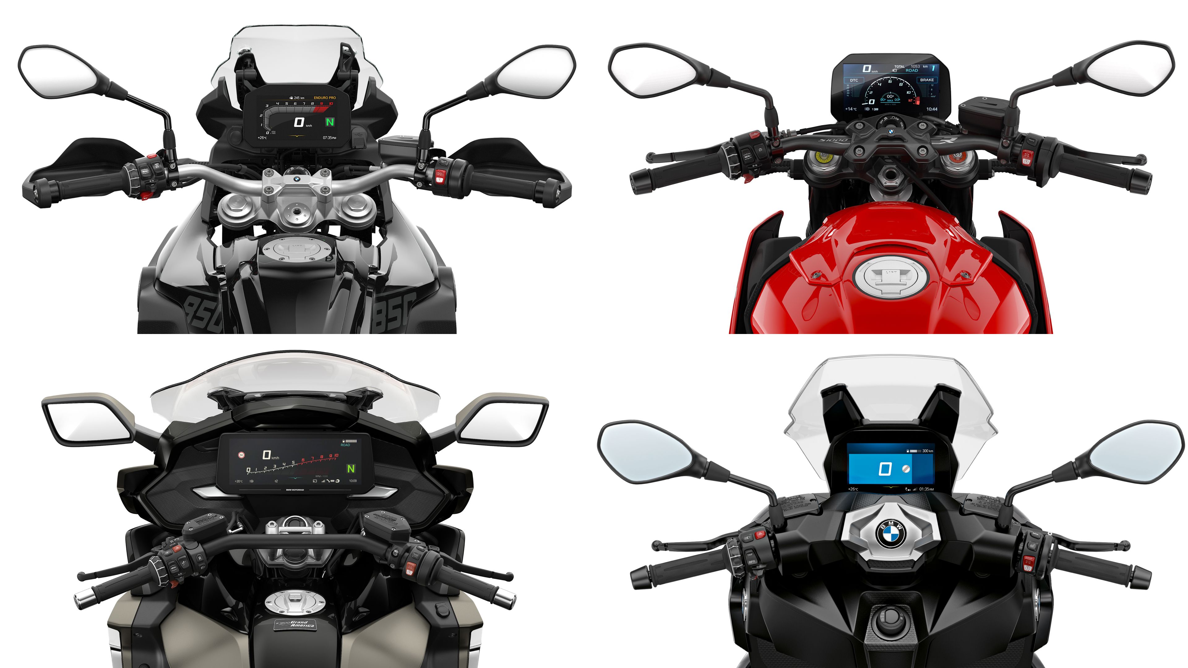 Four Different BMW Motorrad Displays
